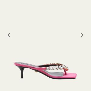 BRAND NEW! Versace Crystal Kitten Heel Flip Flop